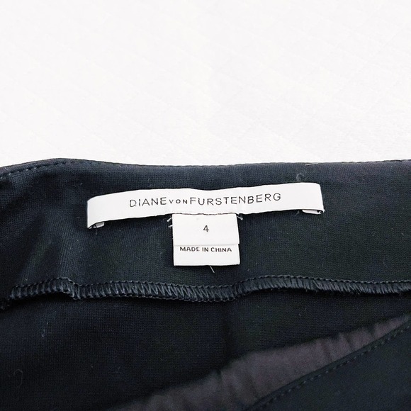 Diane Von Furstenberg DVF Black Hidden Front Pocket Pencil Skirt SZ4 - Picture 2 of 5
